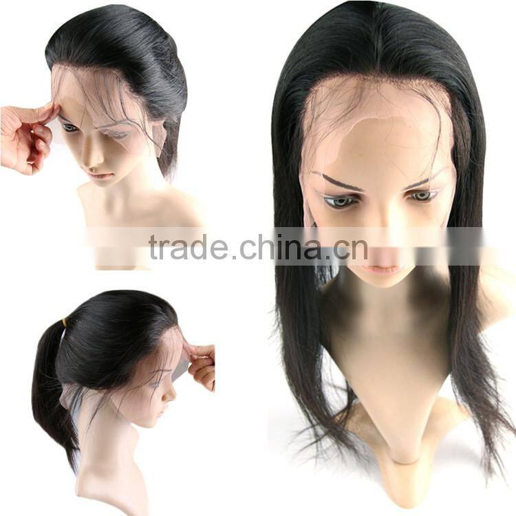 Brazilian Human Hair Kinky Straight lace frontal with 360 lace band