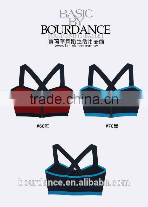 Zipper front sports bra
