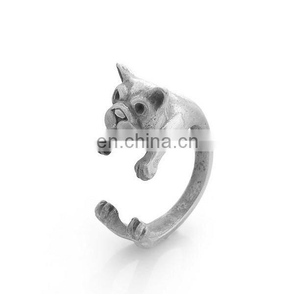 Fashion Design Gold Plated Dog Open Ring Animal Style Cuff Ring