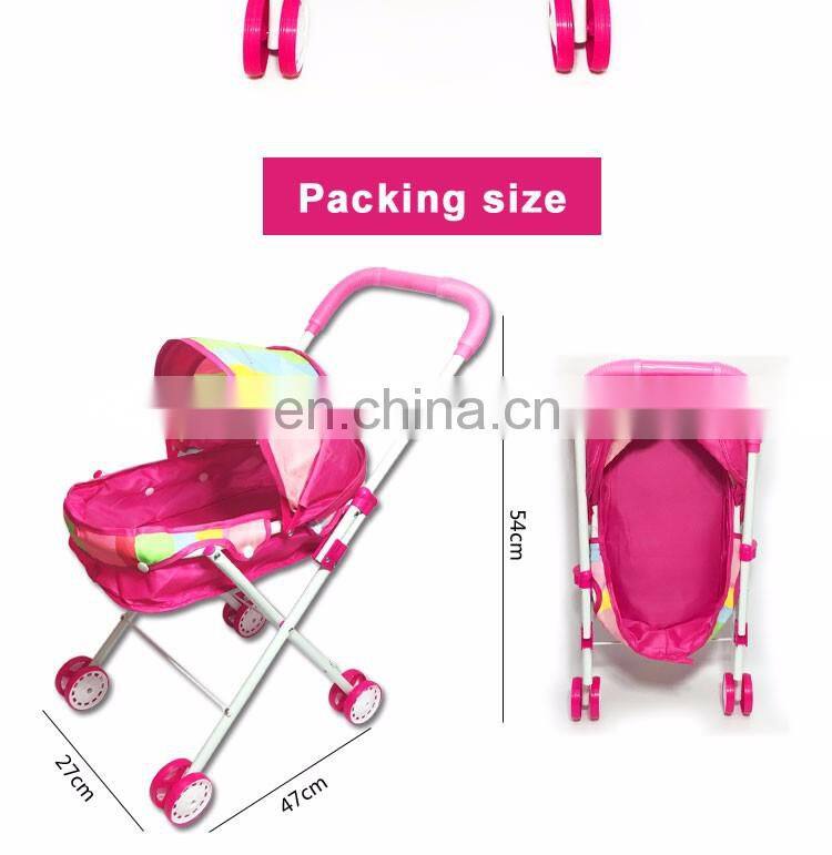 Wholesale baby doll pram stroller metal toy umbrella doll stroller