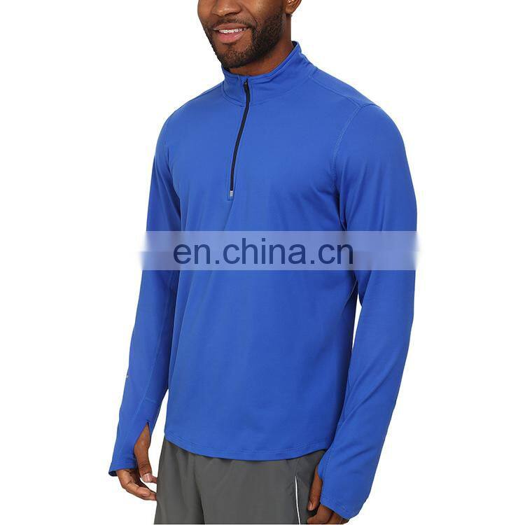 men thumbhole jersey sports half zip sweatshirts