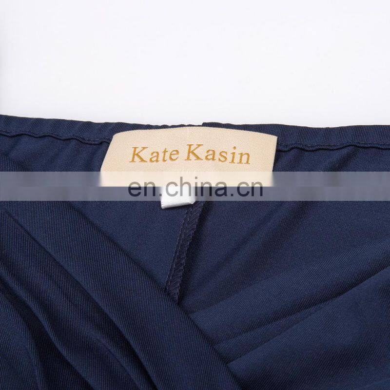 Kate Kasin Sexy Womens Comfortable Spaghetti Straps V-Neck Navy Maxi Maternity Dress KK000674-3