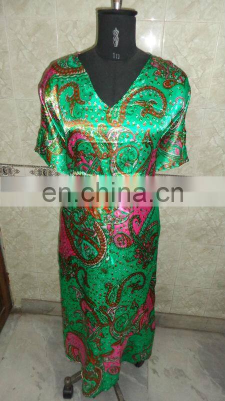 Printed Satin kaftan