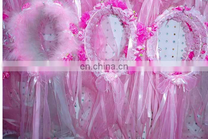 New 2014 High Quality Graceful Wedding /Bridal Veil For Flower Girl,Perfect White&Pink Head Wreath,Head Band,Communion Veil