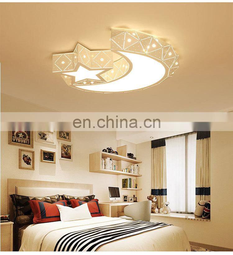 Creative LED living room ceiling light modern simple stars moon hollow lamps for children bedroom