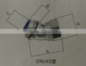 waterproof cable connector with elbow 45 degree