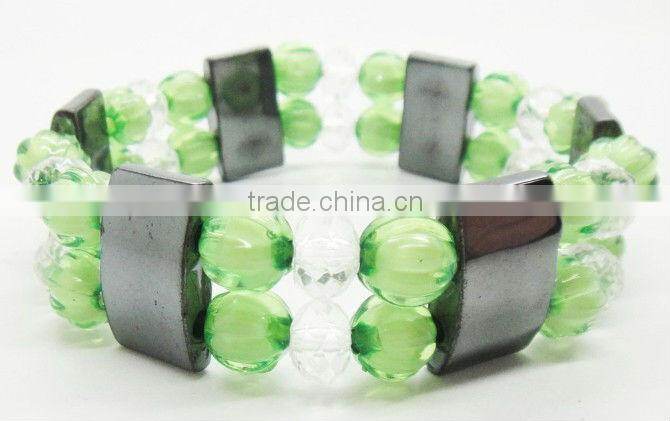 Fashion 2013 magnetic hematite spacer bracelet 7.25'