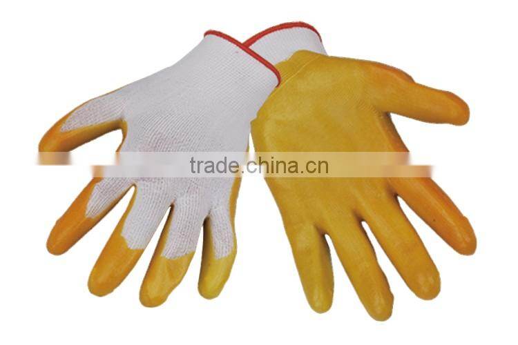10.5" nylon work glove half nitrile coating LG056