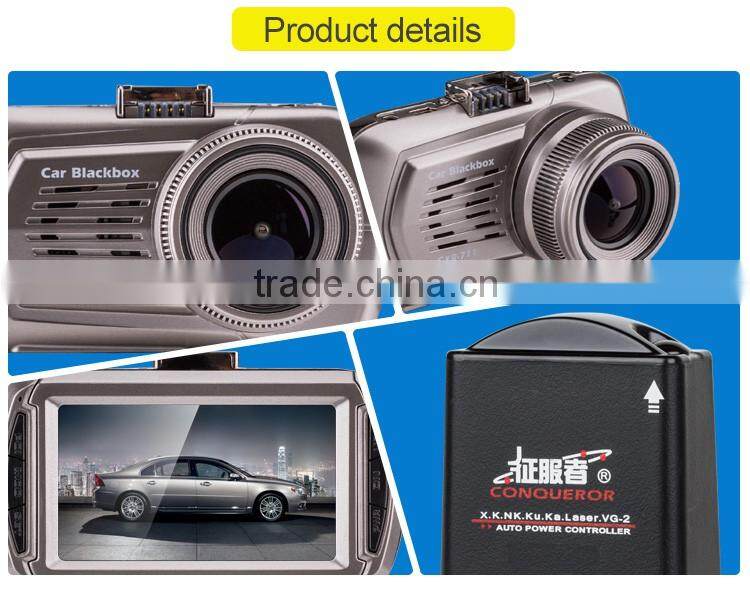 Taiwan company HD Car DVR with Speed Camera detector & GPS loggor and radar detector with gps tracker