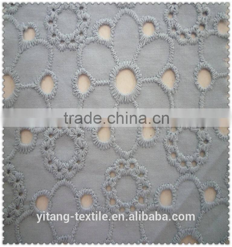 blue cotton embroidering fabric