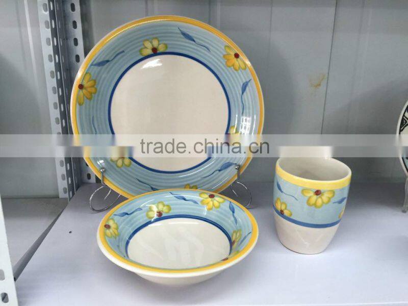 hand made ceramic dinner set,oriental dinner set,enamel dinner set