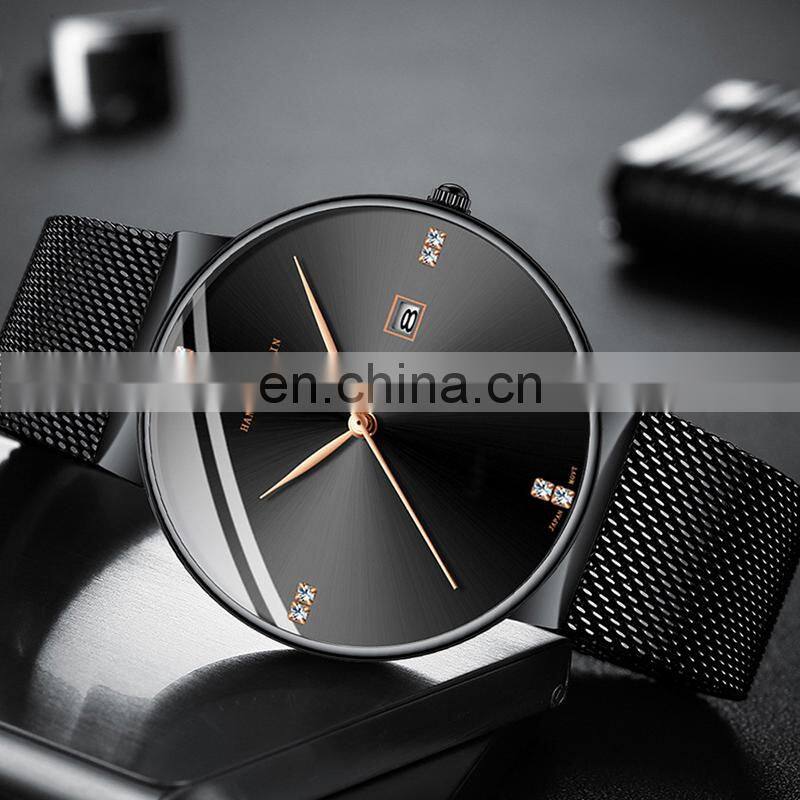 HANNAH MARTIN 901 Men Quartz Stainless Steel Classical Business Waterproof Calendar Top Brand Luxury Watch
