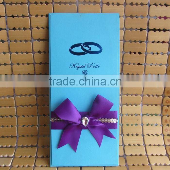 Best Price Modern Royal Diamond Blue Pocketfold Wedding Invitations