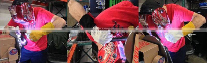 White Men's Grain Cowhide Leather Driving Gloves With Wing Thumb