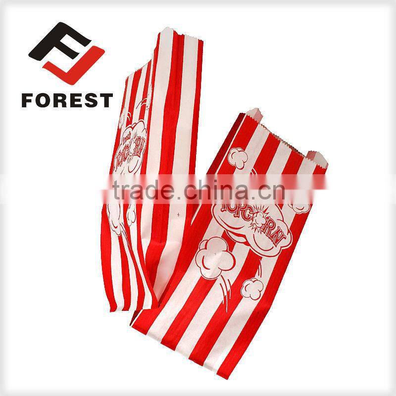 Microwave popcorn paper bags with colored lunch bags