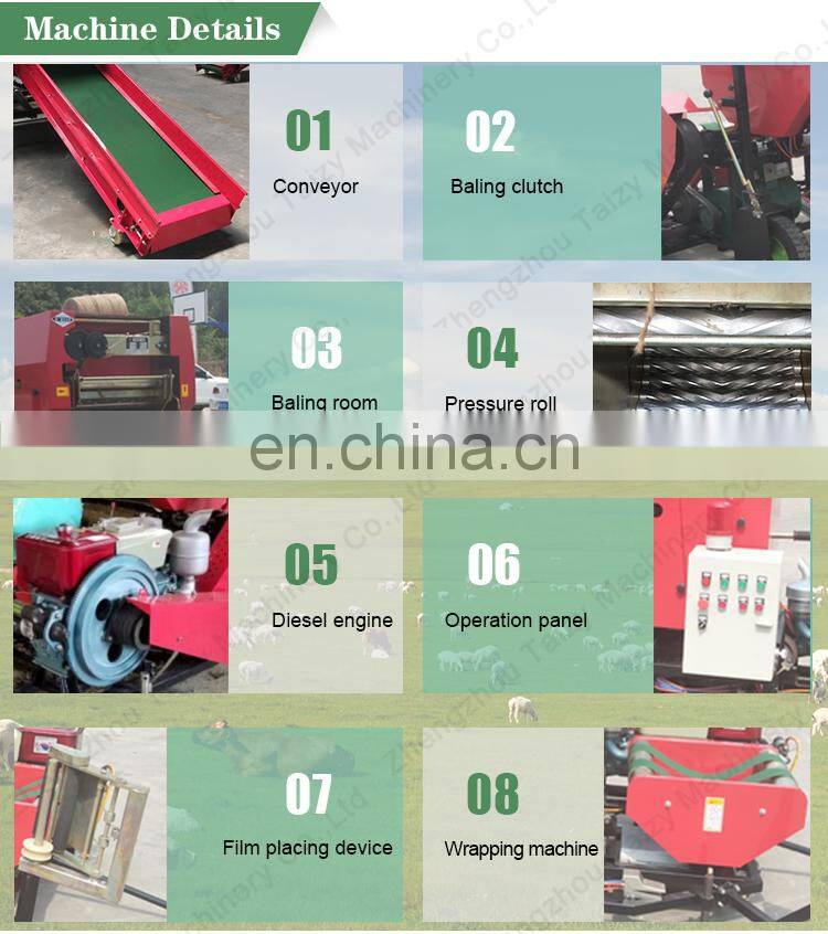 mini grass silage forage baler machine bale press packing machine