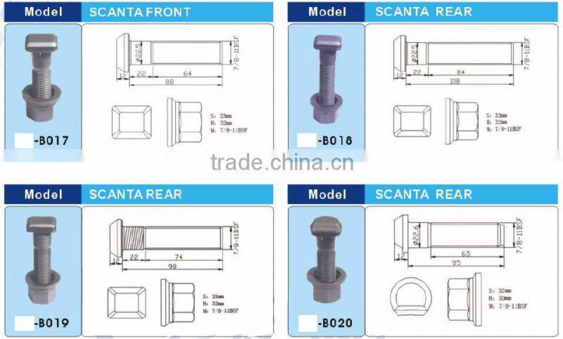 Hub Bolts Nissan Hub Bolt Wheel hub bolt for Tk20 wheel bolt Wheel Hub Bolt Lug Bolts 19mm Hex