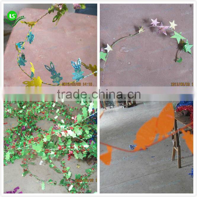 Metalized Tinsel Garland Cutting Machine with star,heart shape