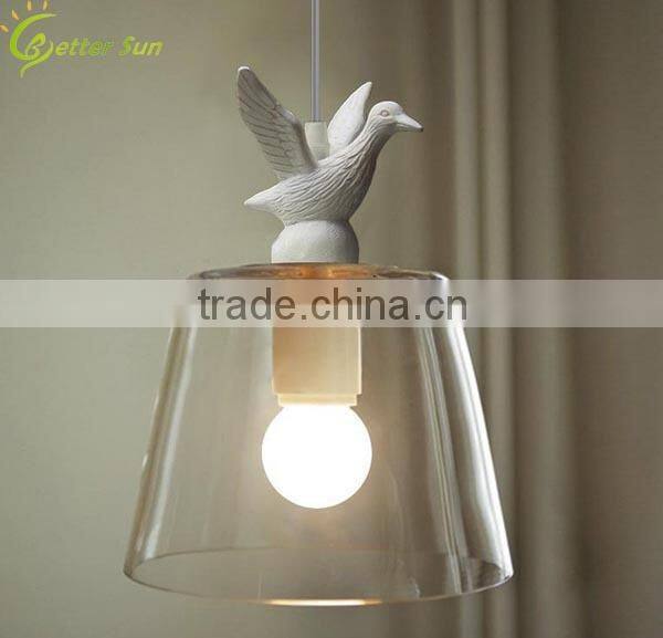 Antique Copper Glass Ceiling Lamp led Modern Pendant Light