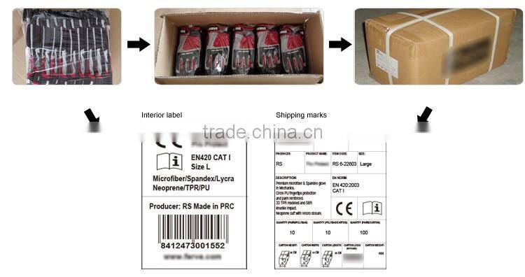 RS SAFETY Impact and Softtextile mechanic glove for touch screen