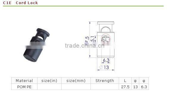 Plastic Cord Stopper Barrel Cord Lock for apparel accessories