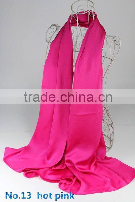 Korea Fashion Solid Color Plain Silk Satin Scarf
