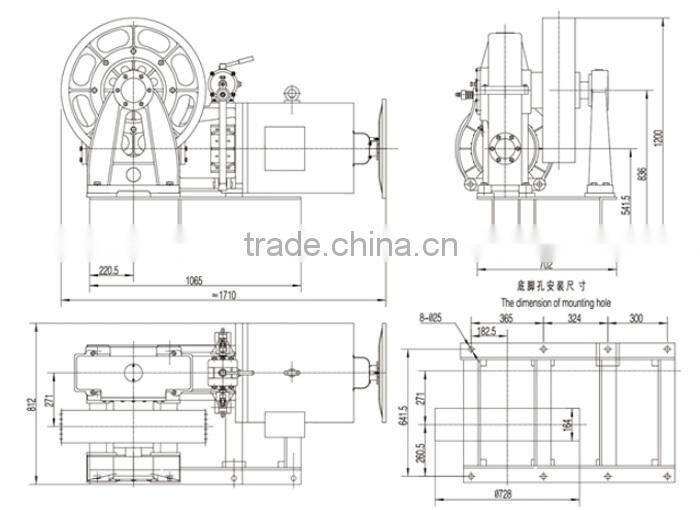 VVVF Elevator Geared Traction Machine BD-YJ300, Lift Motor