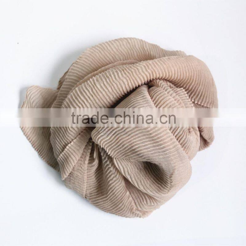 90CMX180CM Plain Cotton Voile Crinkled Ladies Head Scarves Wholesale