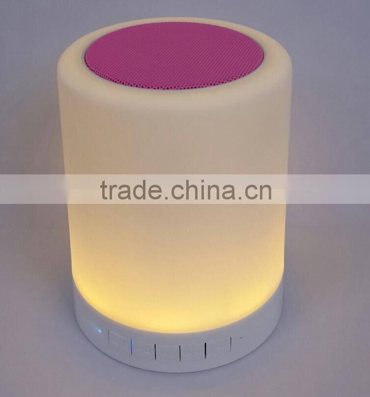 Wireless Bluetooth Speaker Hands-free Call Colorful Touch LED Light Lamp With TF Card Music Player Smart Speakers Subwoofer