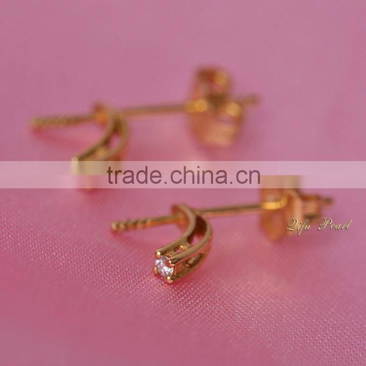 Pearls jewellry 18k Gold Pearl Earring Settings