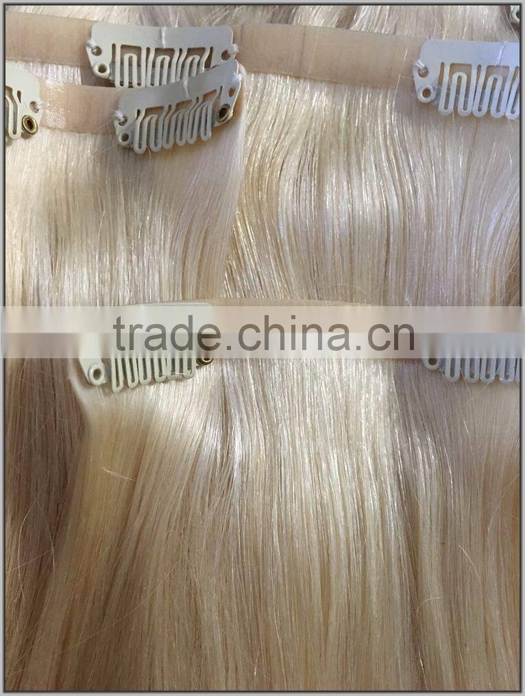 Wholesale cheap price 100% brazilian human hair silky straight clip in hair extension