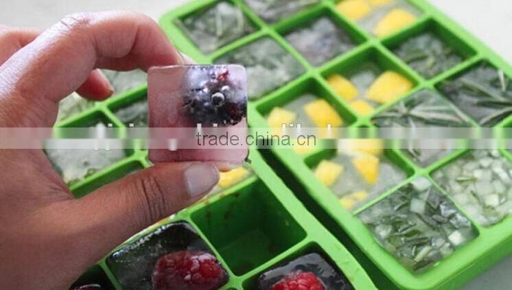 2016 hot sale food grade FDA and LFGB colorful silicone ice tray