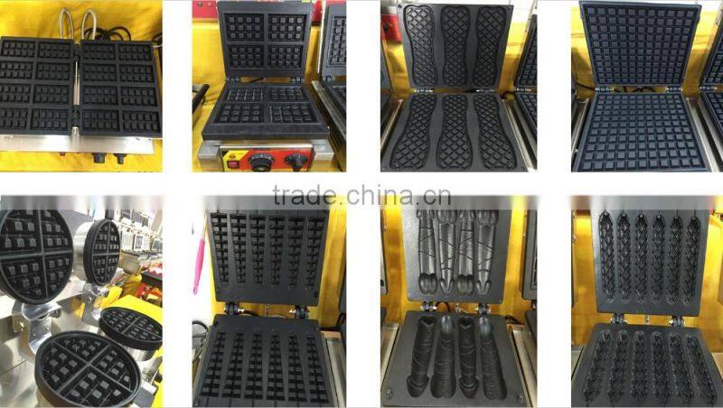 Single head gas 220v 2 pcs rectangle red bean Belgium waffle cake maker