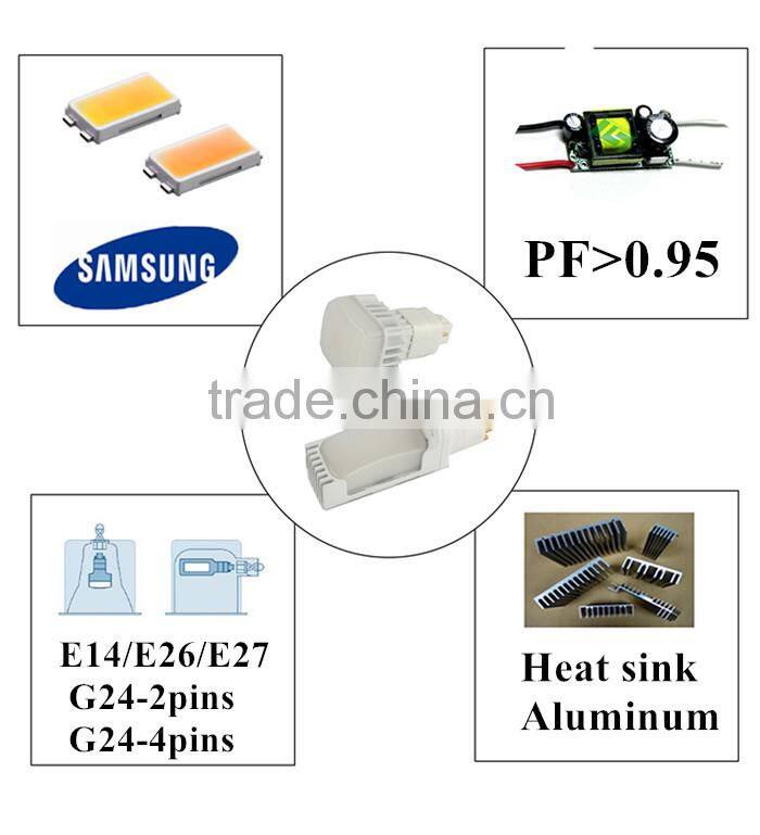 China manufacturer g24 9w led lamp replace 26w cfl shenzhen led pl lamps