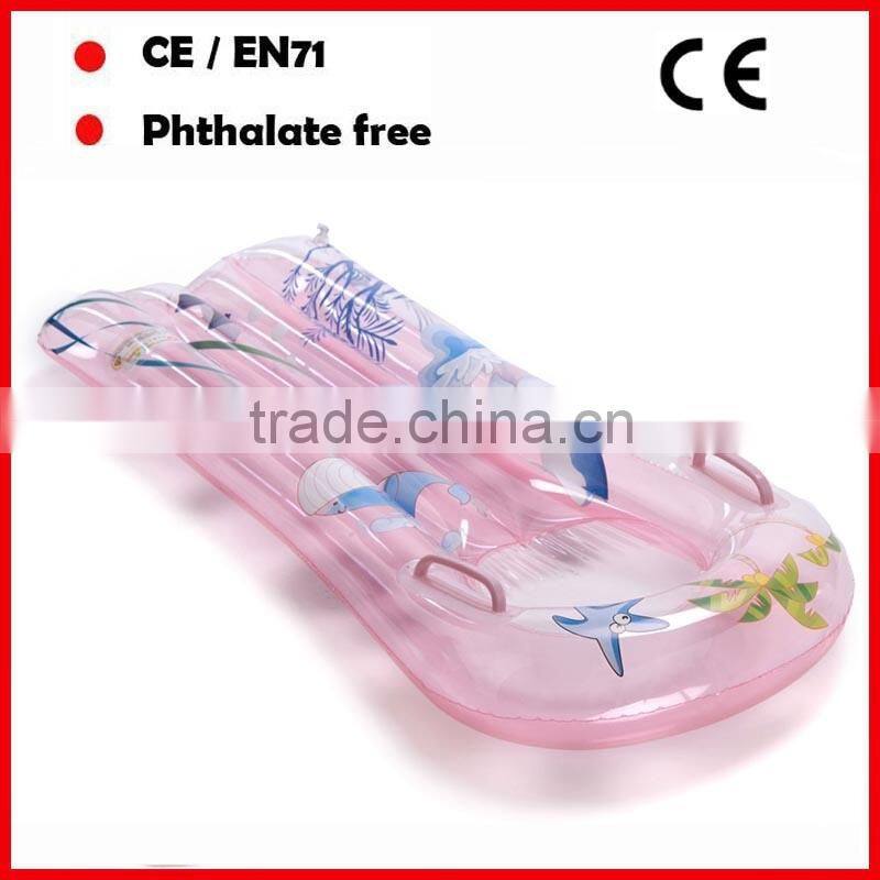 PVC adults pool floats inflatable surfing board with printing mobile phone water mattress