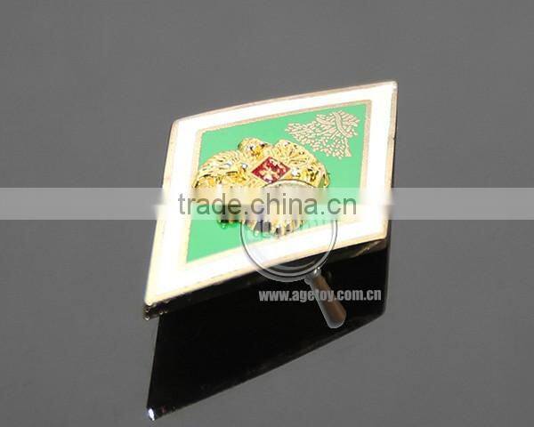 High Quality University School Russia Moscow Uniform Label Pin Gold Eagle Souvenir Emboss Metal Safety PIn Badge