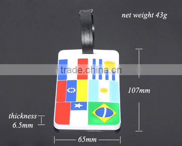 Uruguay Argentina Brazil Paraguay Venezuela Chile National Flags Souvenir Promotion Custom Soft PVC Luggage Tag