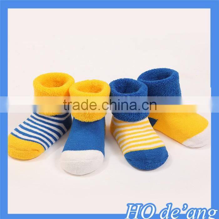Hogift 4 pairs of set boys and girls cotton baby socks stripe cotton baby socks children's socks MHo-197