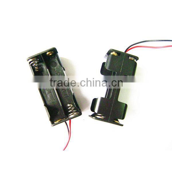 4 x AAA Size Cell (UM-4*4) Black Plastic Battery Holder Box 3V Case With Wire Lead