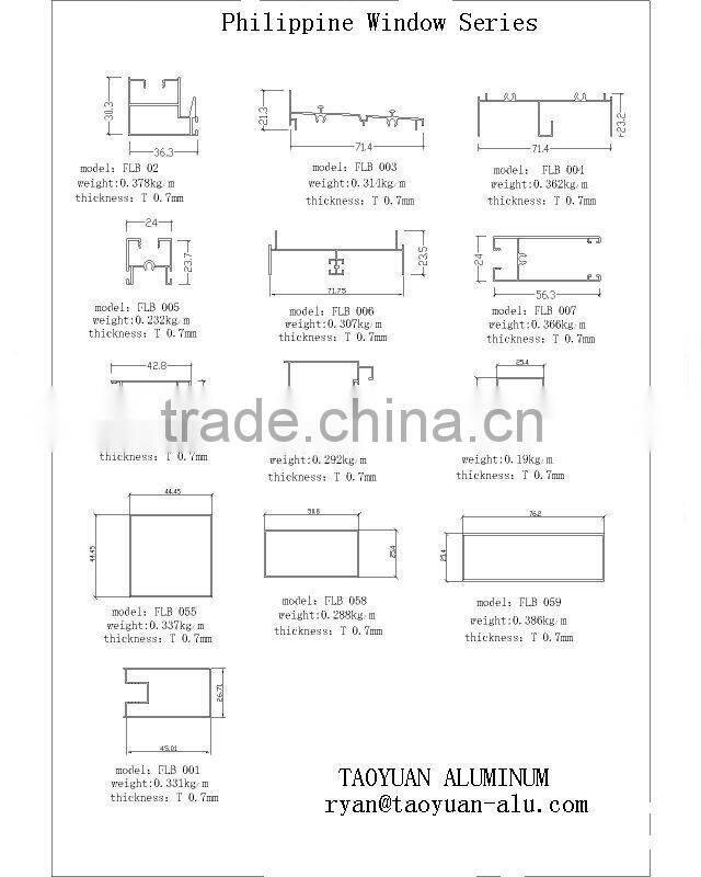 Window and Door Aluminium Extrusion Profiles for Philippine Market