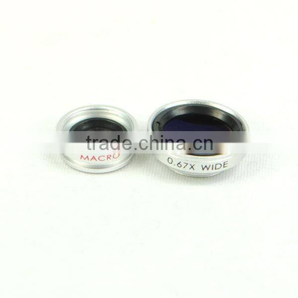 0.67 Wide + Macro Lens With Clip Clamp For iPhone Samsung Cell Phone Camera Lens