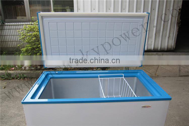 318L customized island freezer solar freezer 12v dc freezer compressor
