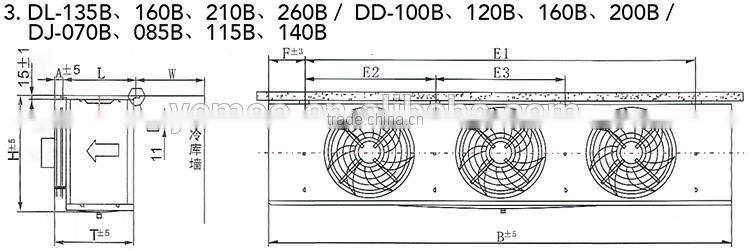 YEMOO DJ series heat exchanger evaporator high quality industrial evaporator for food storage