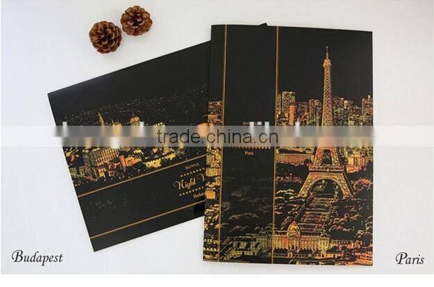 The World Best Golden Scratch Night View Series 3 Contents One Paper Free Drawing With Pen Tool Treasure Hunt Coloring Paper