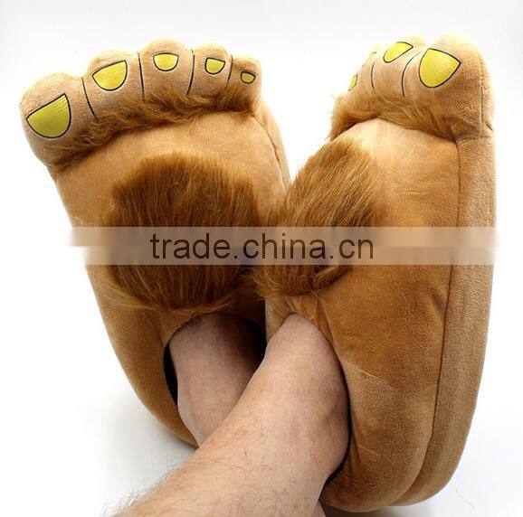 Factory supply wholesale funny animal fleece slippers warm plush indoor slipper
