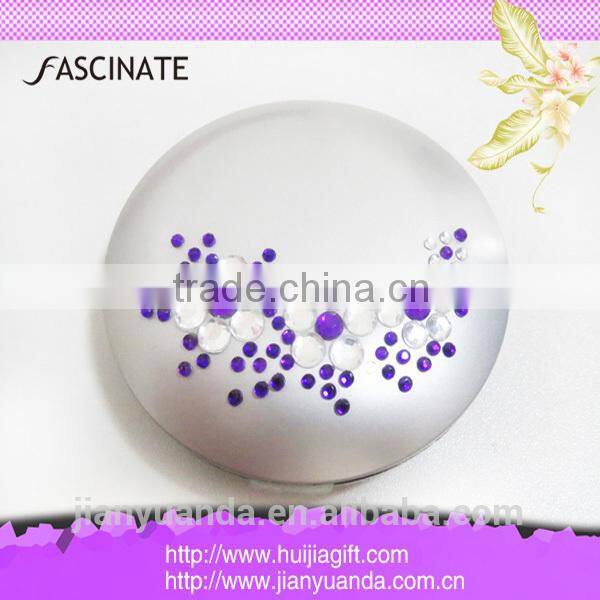 battery makeup mirror compact / foldable hand craft makeup mirror / wallet size pocket mirror with led lights