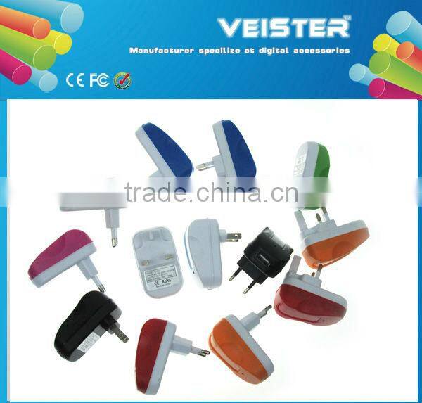 EU socket Multi Colour Wall USB Charger for Iphone,for Ipod