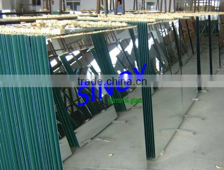 Quality silver coated or aluminum coated bedroom wardrobe sliding mirror doors