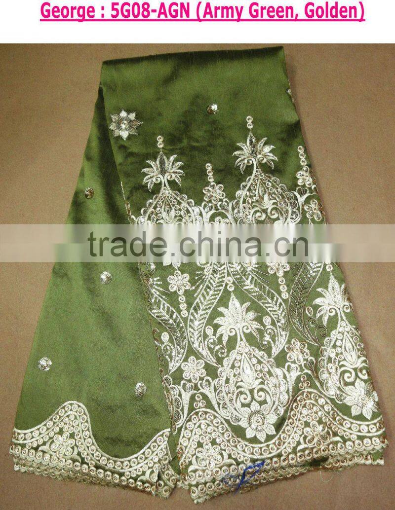 2016 new arrival high quality african raw silk george for evening dress