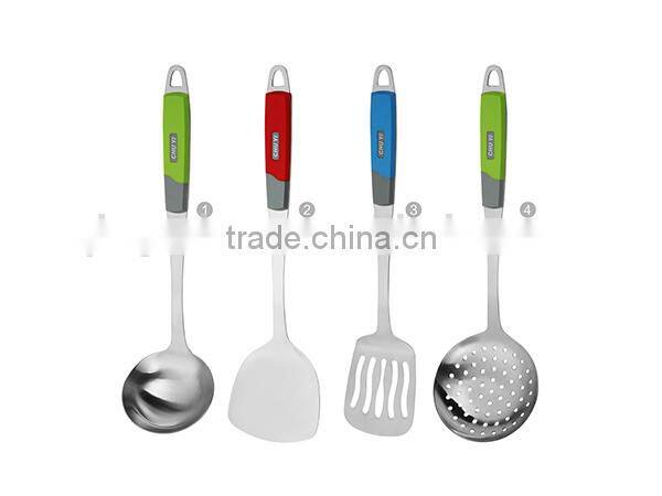 2015 Top sell stainless steel kitchen utensils with plastic h